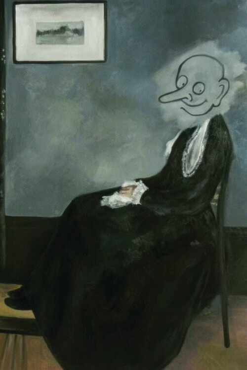 Sticker Whistler's Mother - Mr. Bean