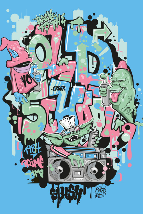 Poster old school hip hop graffiti 80s streetart slimer