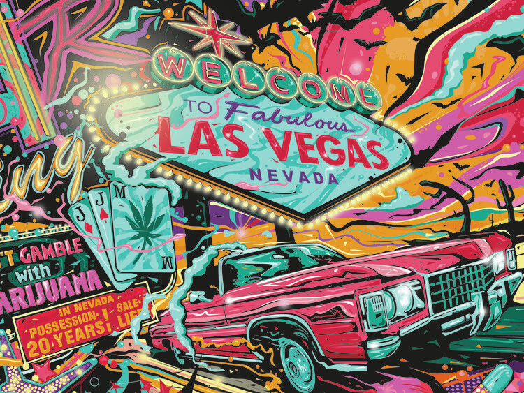 Poster Las Vegas Psychedelic trip marijuana fear loathing weed