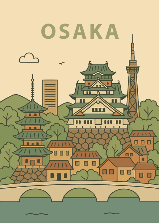 Poster Osaka Retro
