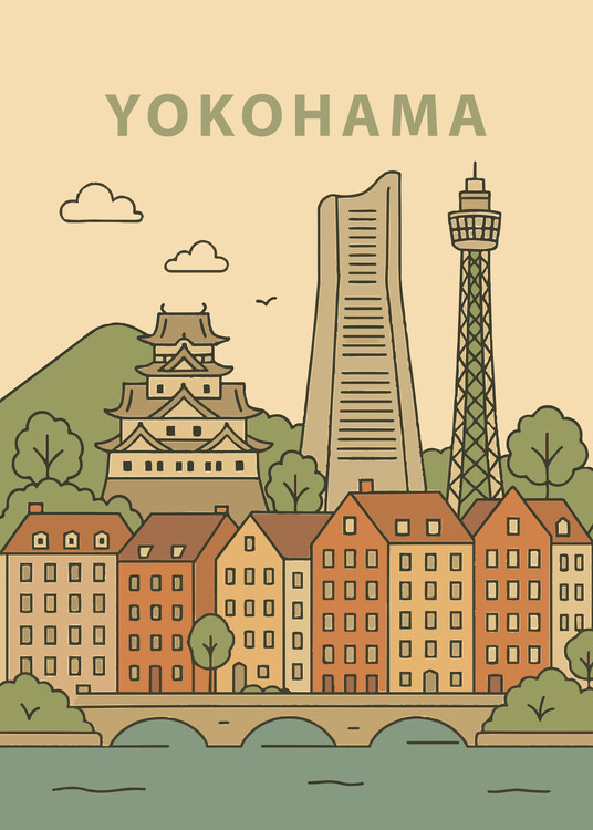 Poster Yokohama Retro
