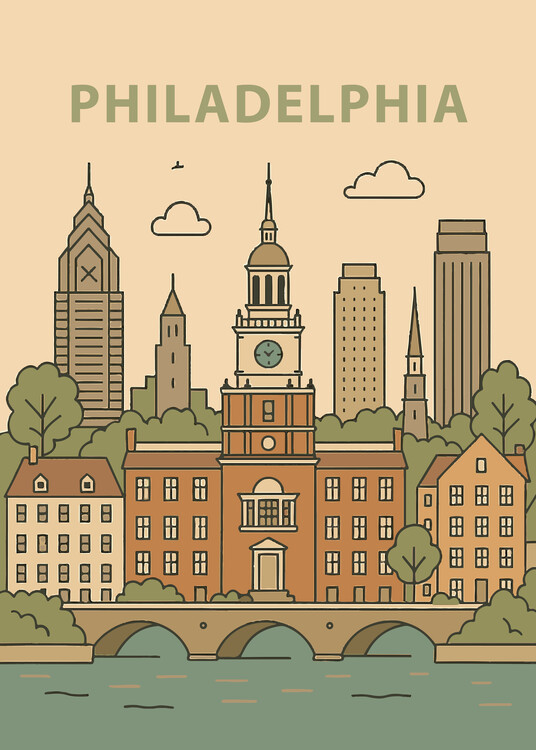 Poster Philadelphia Retro