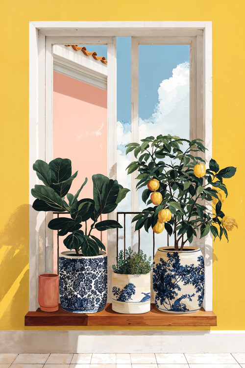 Canvas Print Lemon Balcony