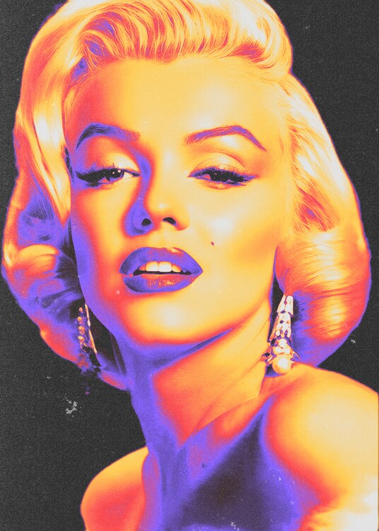 Poster blonde woman in vibrant