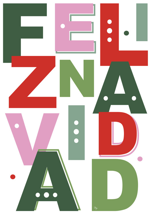 Plakat Bold Feliz Navidad Quote