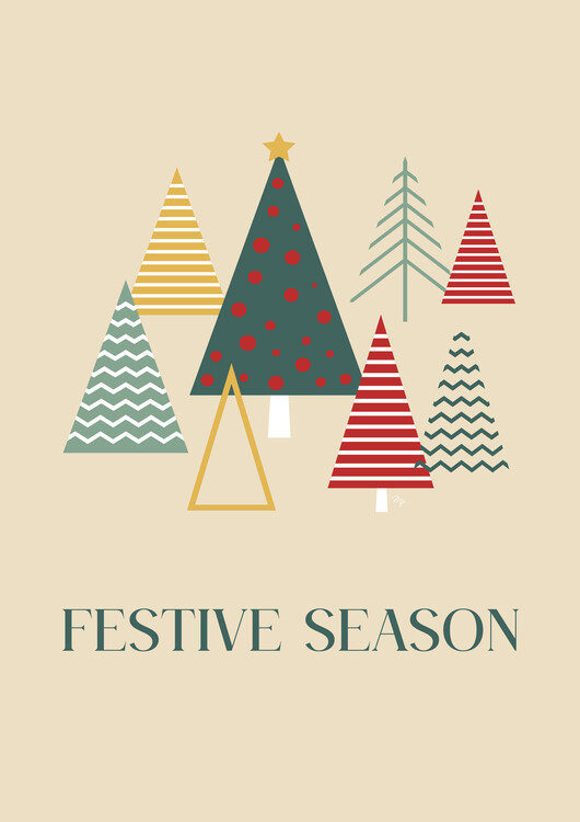 Plakat Festive Season Xmas trees