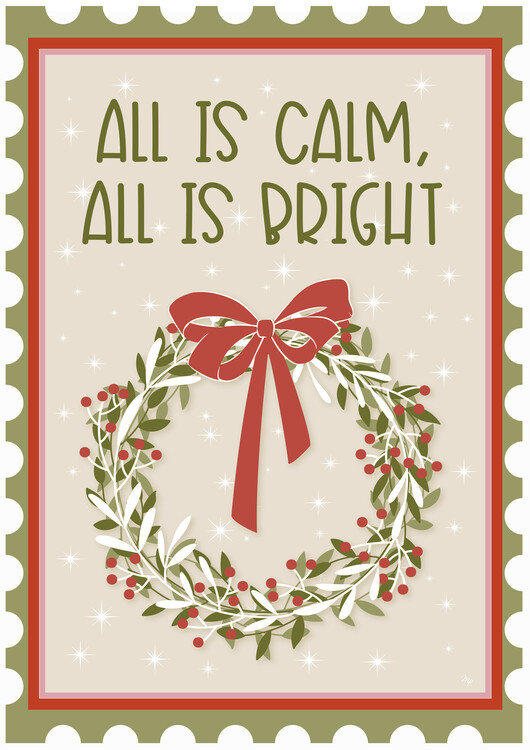 Plakat All is calm, all is bright xmas quote