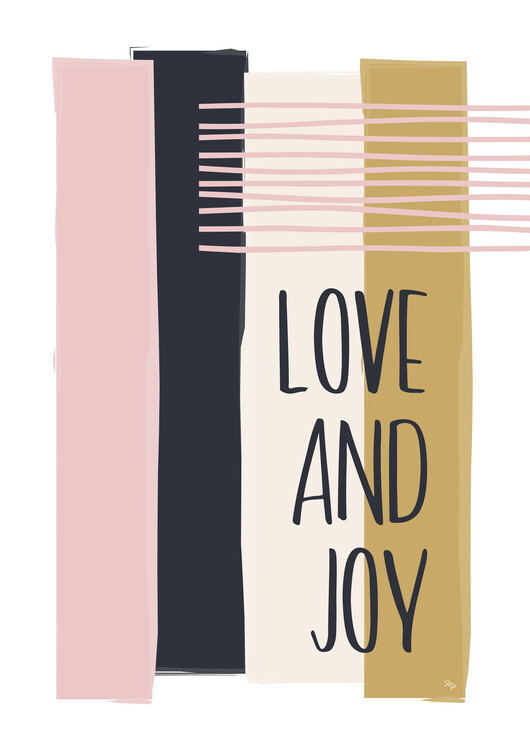 Plakat Love and joy xmas quote