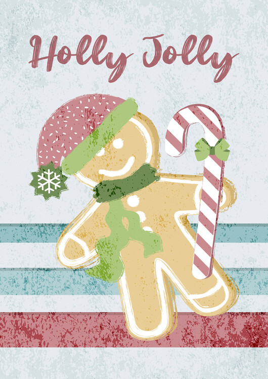 Plakat Holly Jolly xmas Ginger man