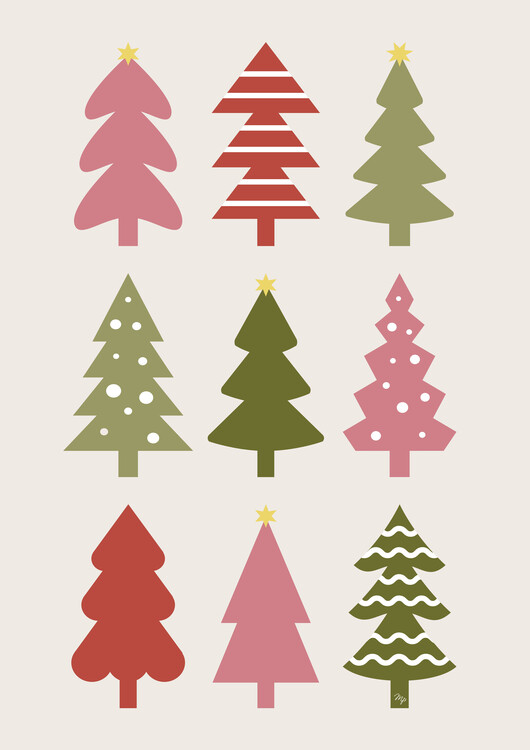 Plakat Nordic Xmas trees