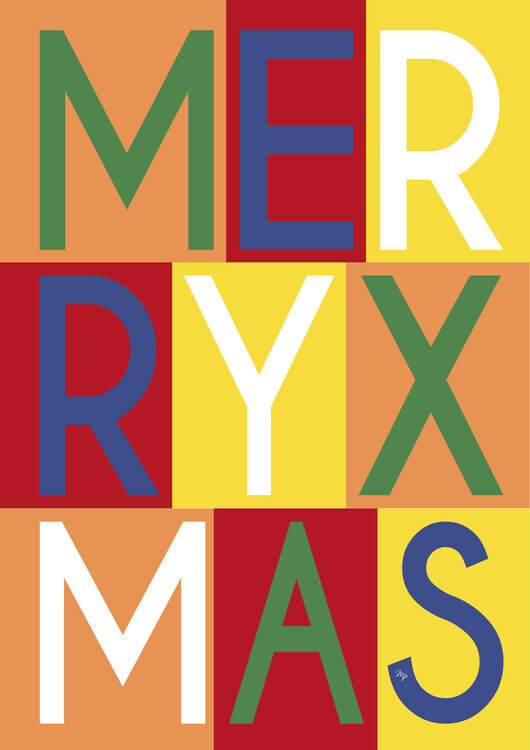Plakat Merry Xmas Festive typography