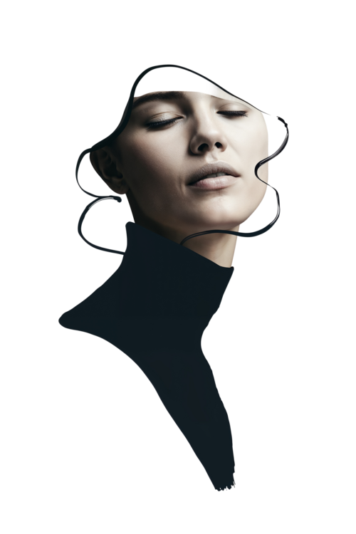 T-shirt Elegance in Black – Contemporary Portrait