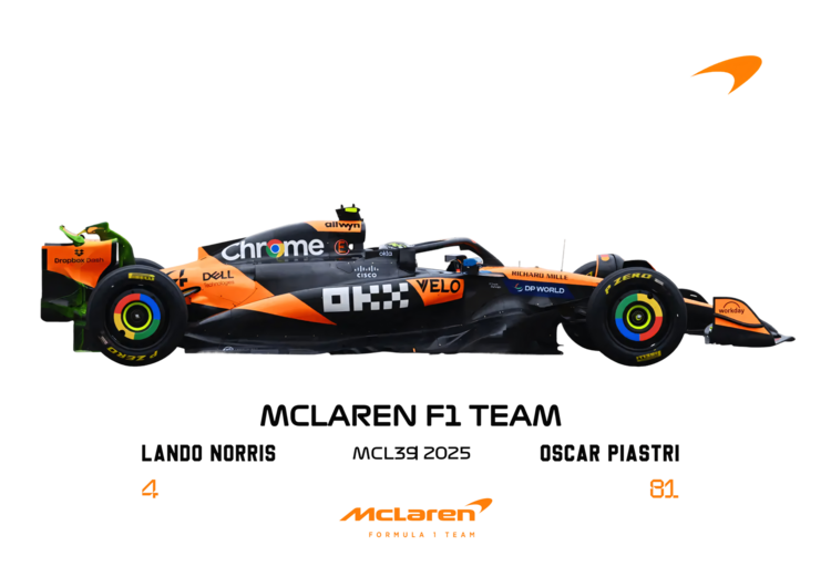 T-shirt Mclaren Team and Drivers Artwork