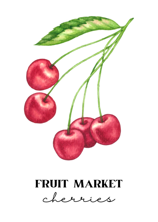 T-shirt Fruit market cherries