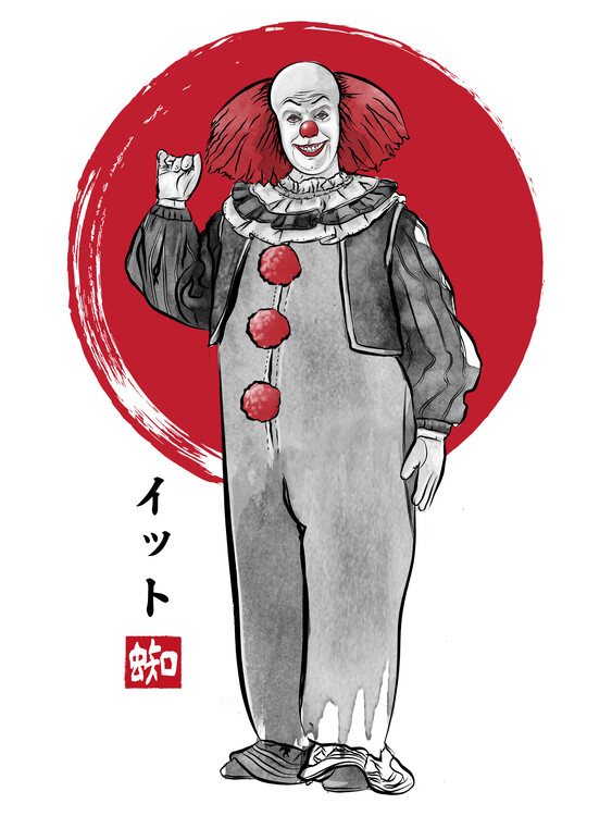 Bild auf Leinwand Classic dancing clown sumi e