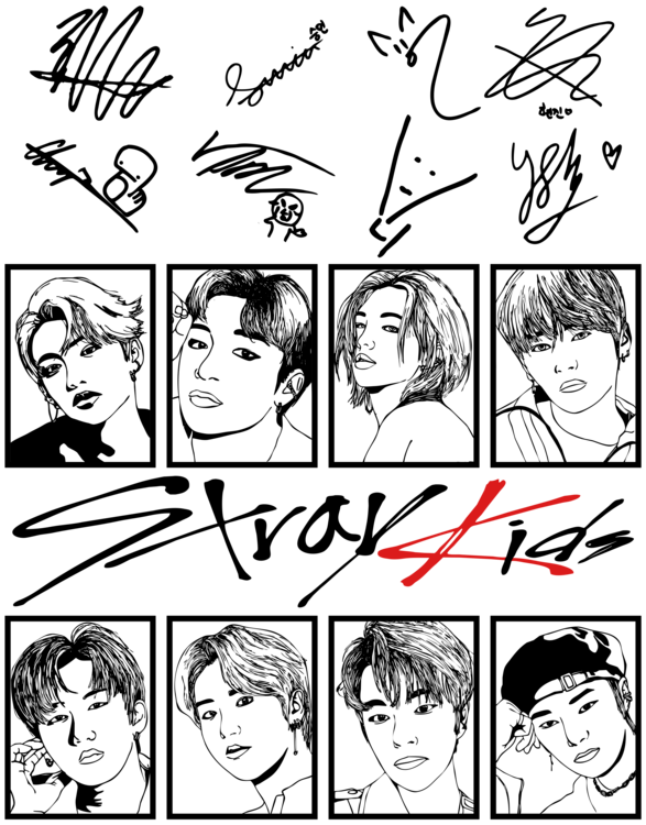 T-shirt Stray Kids Characters