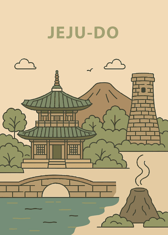 Poster Jeju-do Retro
