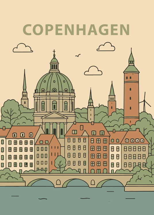Poster Copenhagen Retro Style