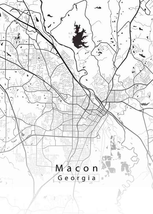 Juliste Macon Georgia City Map white