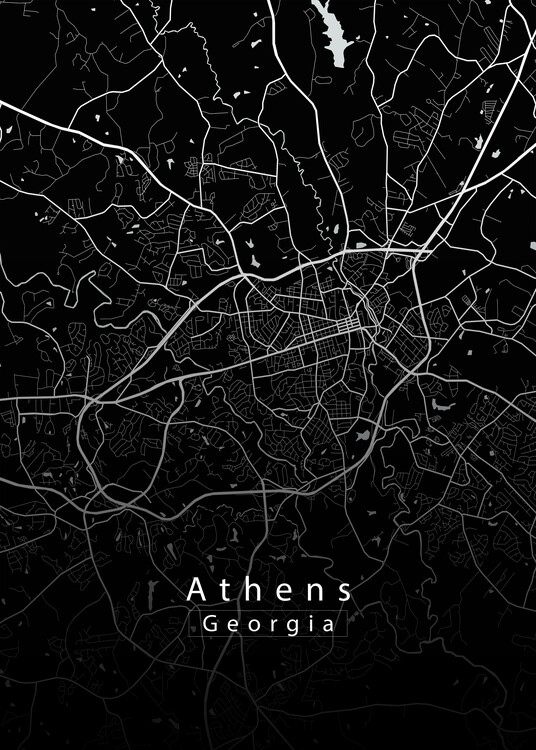 Juliste Athens Georgia City Map black
