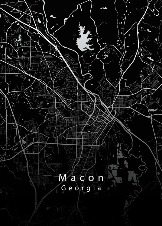 Juliste Macon Georgia City Map black