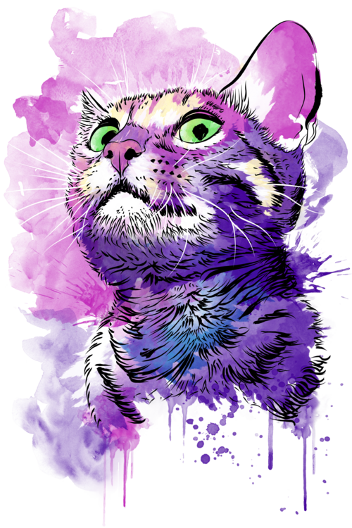 Maglietta Cat Watercolor