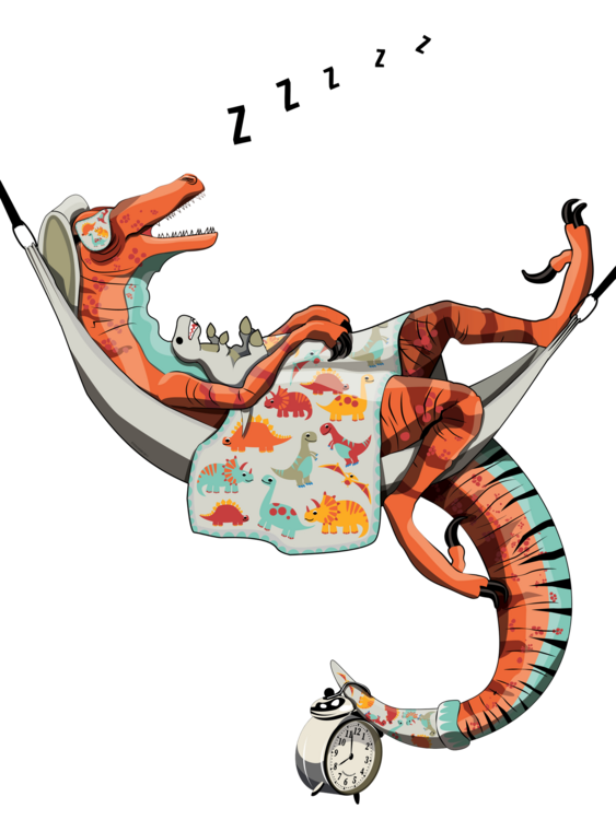T-shirt Dinosaur Velociraptor Sleeping