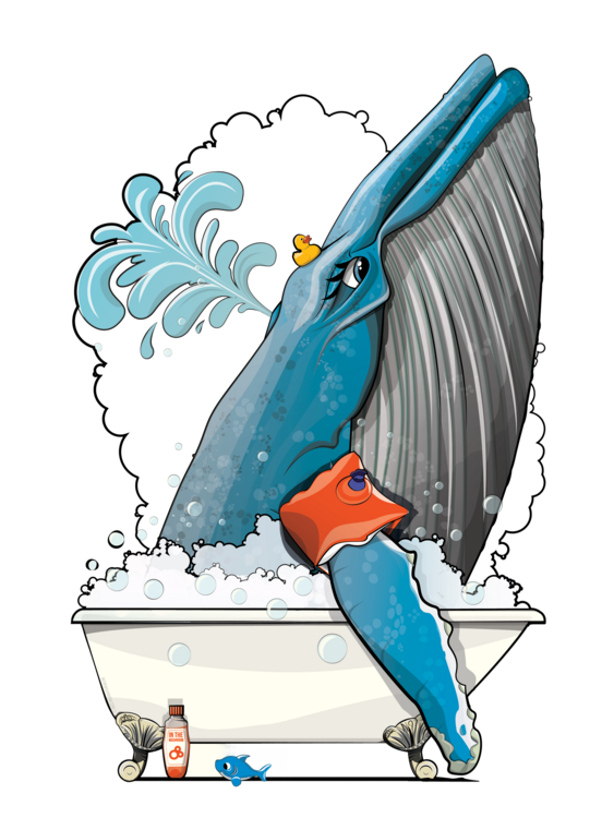 Maglietta Blue Whale in the Bath