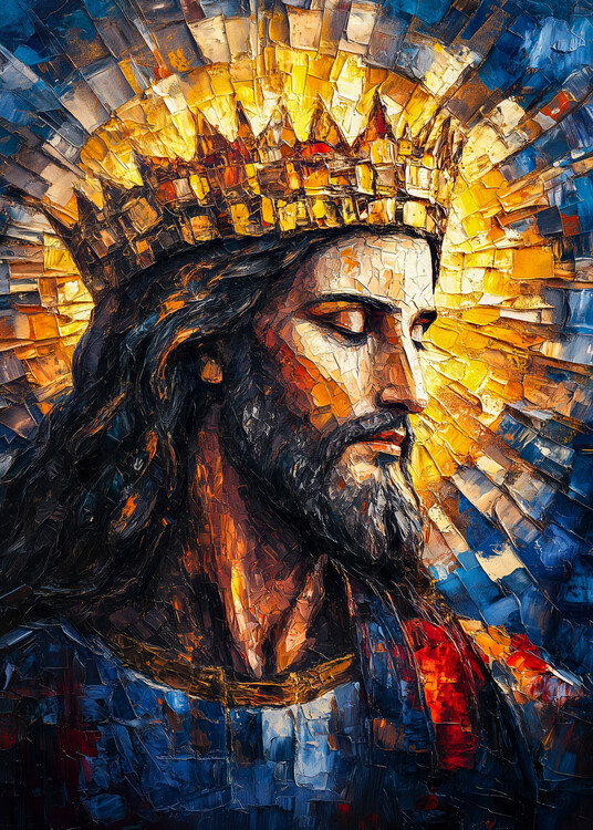 Poster Impasto Painting of Jesus