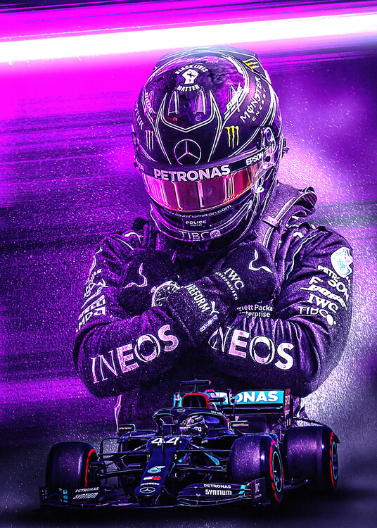 Canvas Print Professional car racing driver from Great Britain