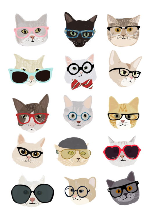 Maglietta Cats With Glasses