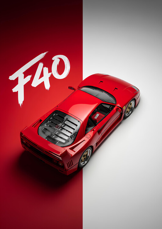 Plakát Ferrari F40: The Raw Essence of Speed