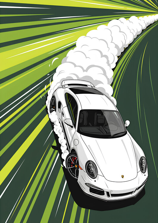 Canvas Print Porsche 911: Master of the Burnout