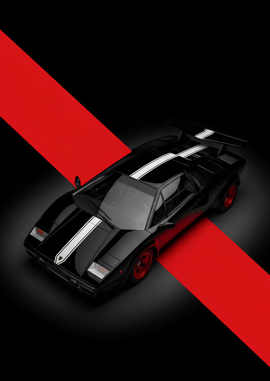 Tablou pe pânză Lamborghini Countach – The Dark Prince of Supercars