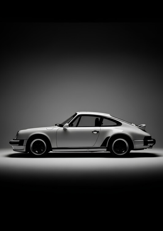 Poster Porsche 911 Turbo Profile in Black and White