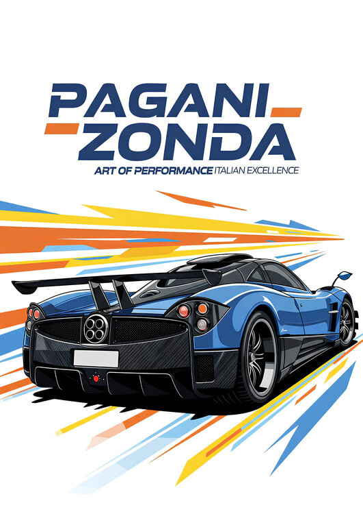 Poster Pagani Zonda – Art of Performance, Italian Excellence