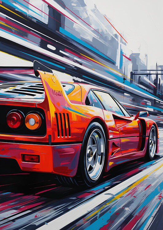 Poster Ferrari F40 – The Analog Legend in Motion