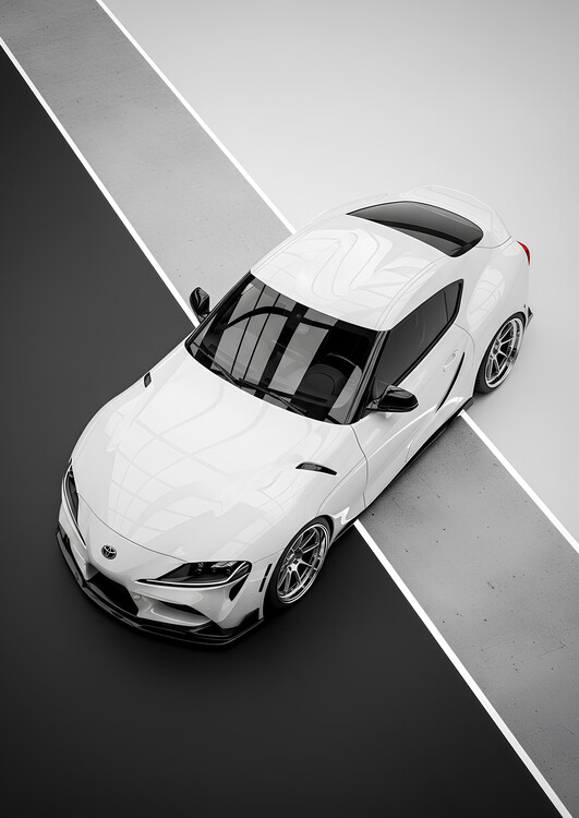 Poster Sleek White Supra GR Minimalist Split-Tone Background