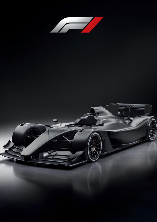 Poster Formula 1 Modern F1 Race Car Concept in Matte Black