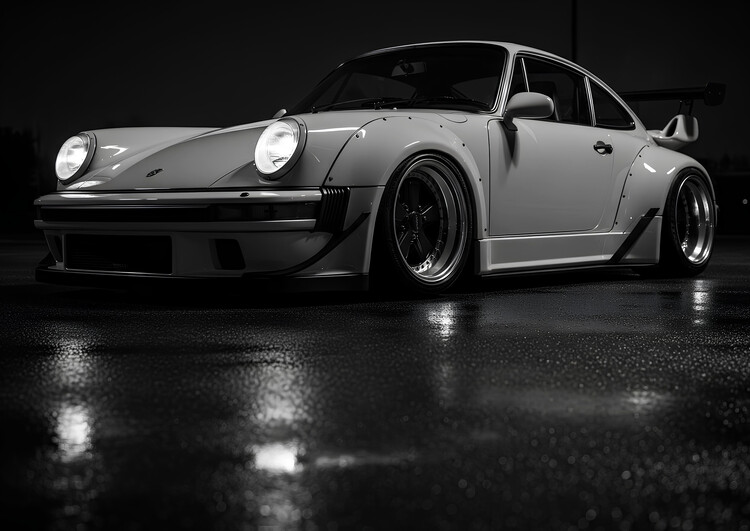 Poster Porsche 911 930 Turbo RWB Rauh-Welt Begriff Wide Body