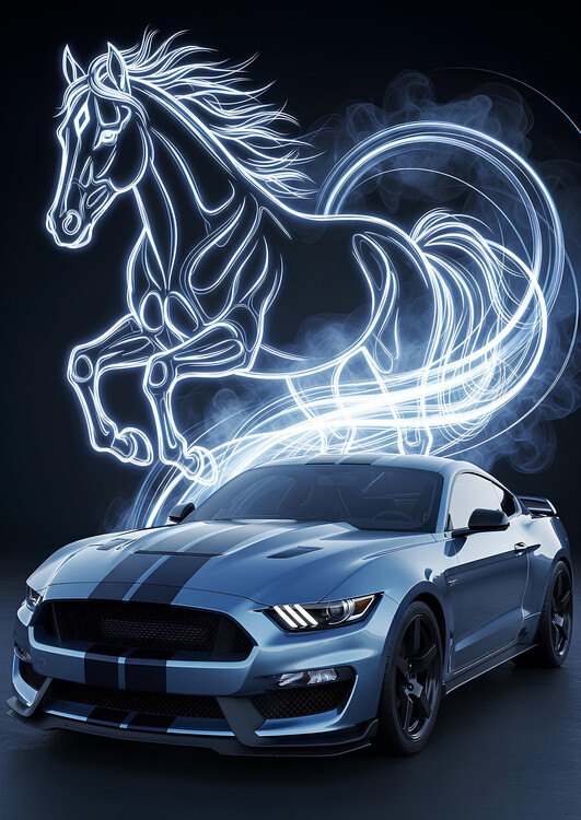 Poster Ford Mustang Shelby GT350 Digital Illustration