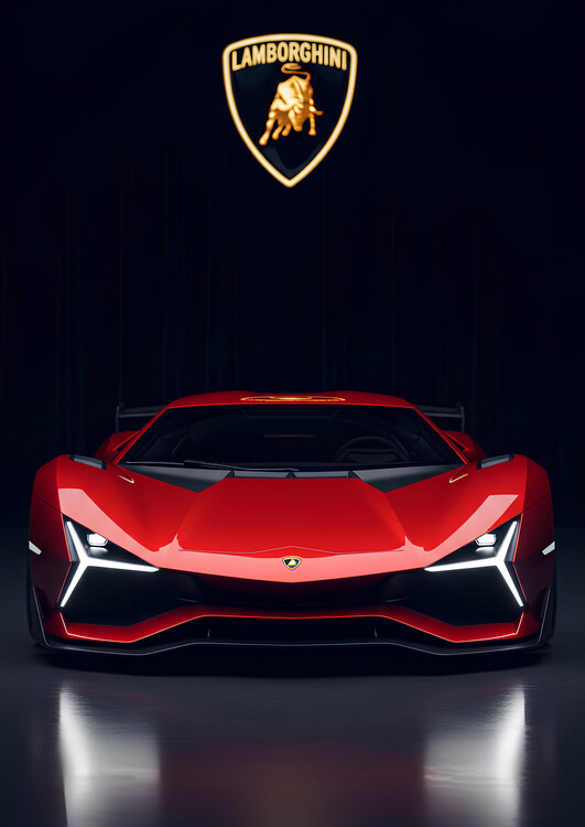 Poster Lamborghini Sián FKP 37 in Rosso Mars Red