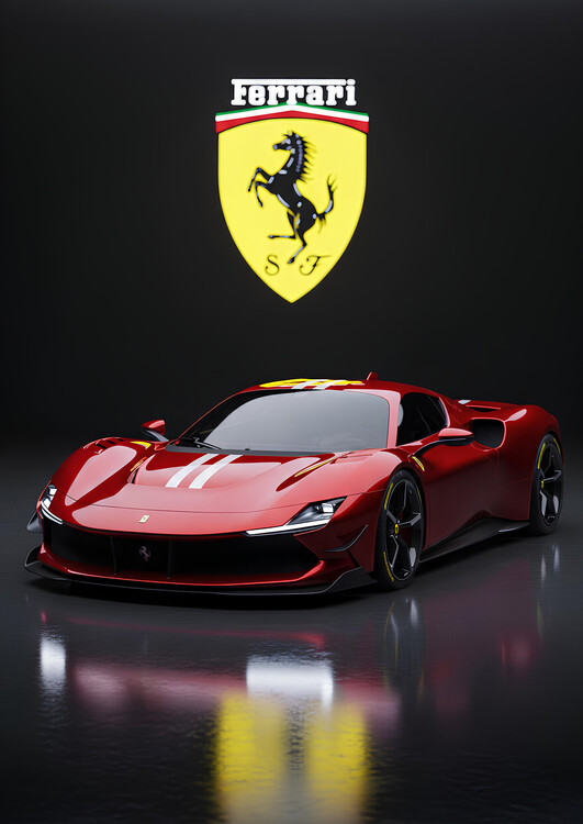 Poster Ferrari SF90 XX  Italian Track-Focused Hybrid Hypercar