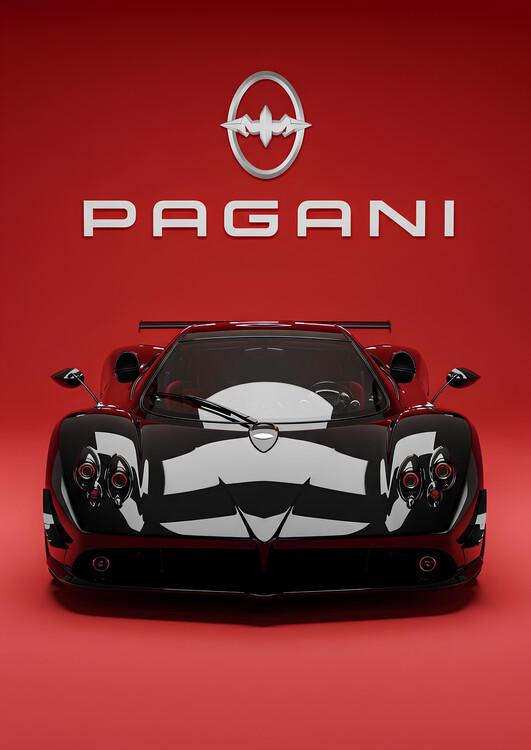 Poster Pagani Zonda  Italian V12 Front View Studio Photography