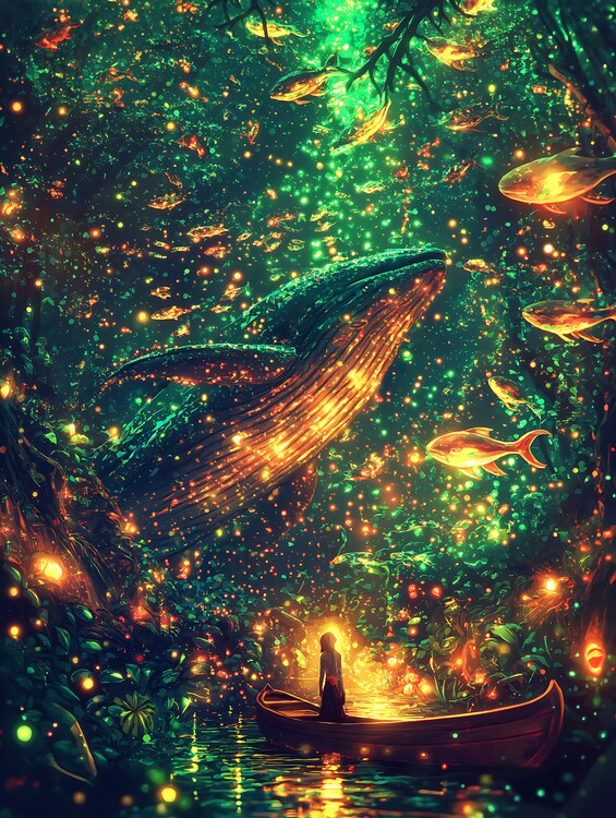 Poster An underwater world in the magical sky