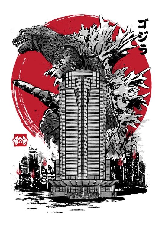 Poster Classic kaiju attack on Nakatomi plaza