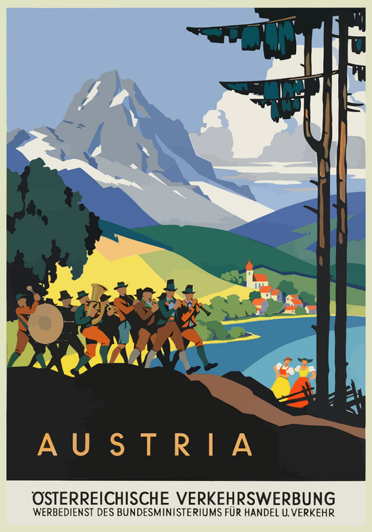 Плакат Vintage Travel Poster Austria