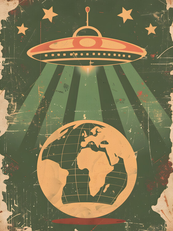 Poster Retro Vintage Sci-fi Art - Invasion