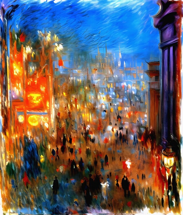 Poster Leicester Square at Night