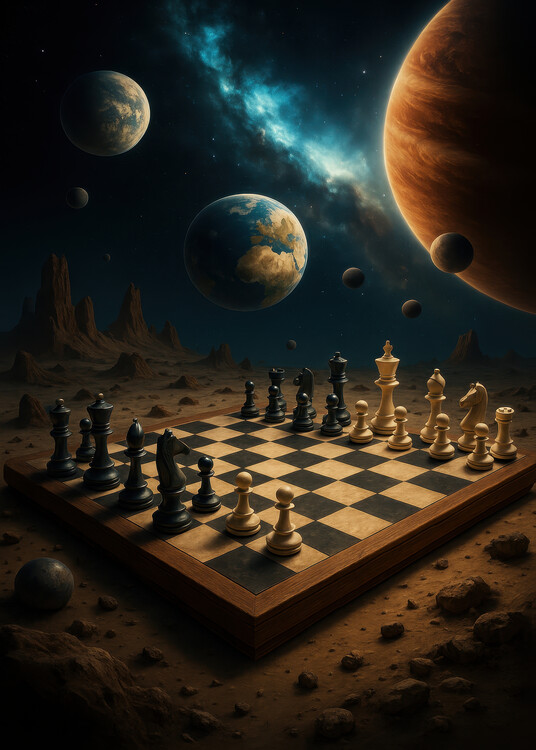 Poster Cosmic Chess: Battle of the Worlds